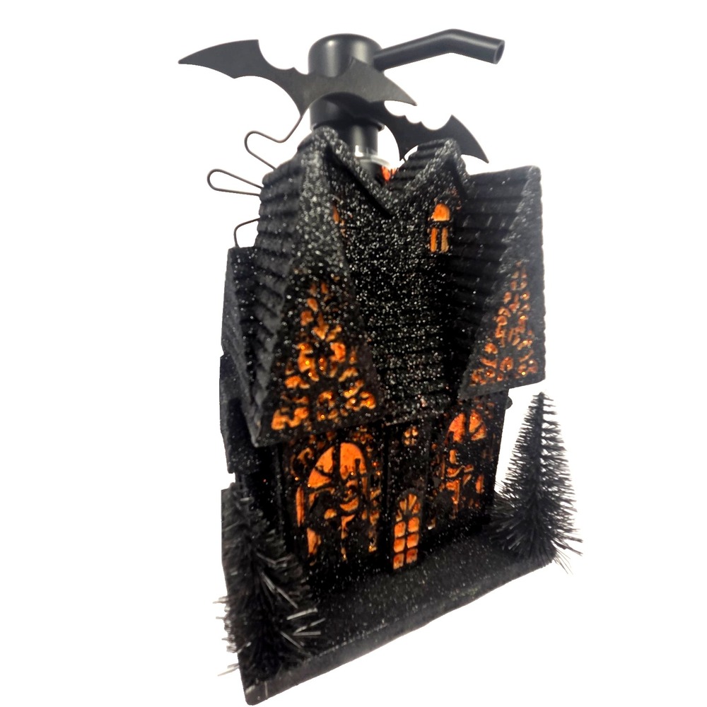 Home Accents Haunted House Soap Dispenser Adult OS Black New Halloween Glitter